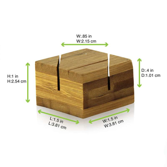 Porte menu en bambou  40x40mm H25mm - 100Pcs