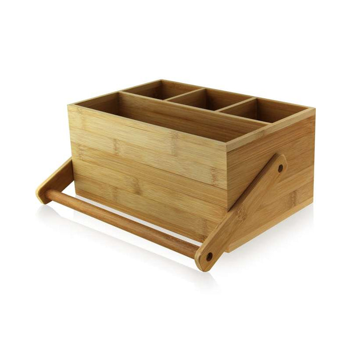 Porte couverts en bambou 4 compartiments  226x148mm H107mm-2Pcs