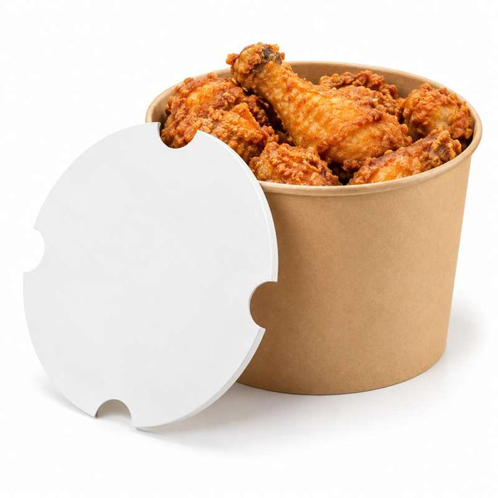 Couvercle en carton blanc pour seau à poulet Ø208mm - 300Pcs