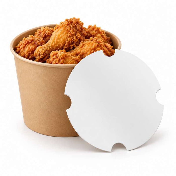 Couvercle en carton blanc pour seau à poulet Ø172mm - 300Pcs