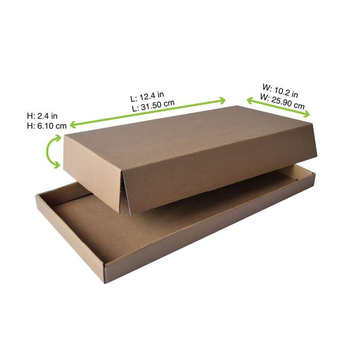 Couvercle kraft en carton pour plateau repas 315x248mm H60mm - 100Pcs