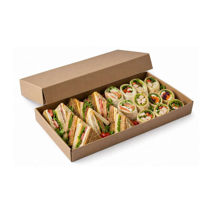 Couvercle kraft en carton pour plateau repas 315x248mm H60mm - 100Pcs