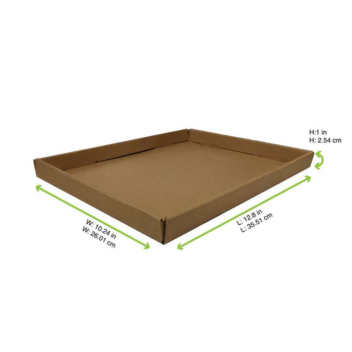Plateau repas "Buzz" en carton brun foncé 325x260mm H25mm - 100Pcs