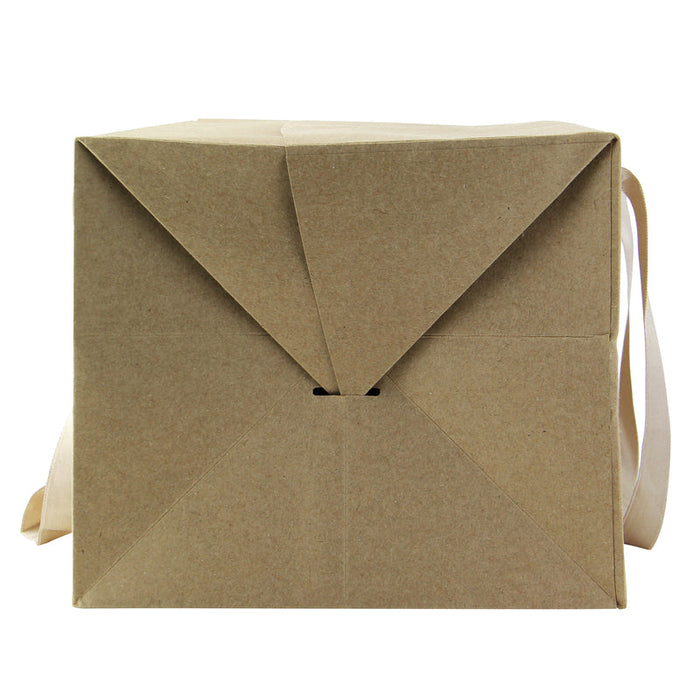 Sac boîte carton kraft poignées tissu (poids max 5kg) 300x200mm H170mm-50Pcs