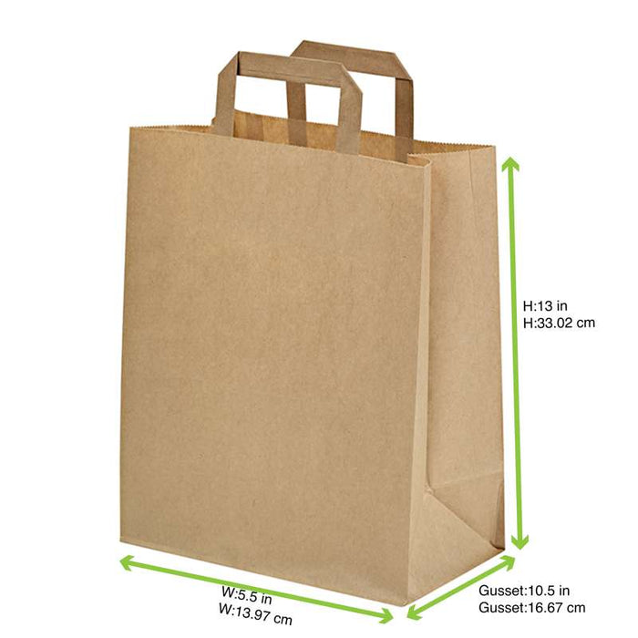 Sac cabas papier recyclé kraft brun 260x170mm H280mm-250Pcs