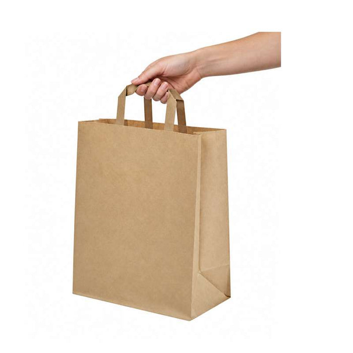 Sac cabas papier recyclé kraft brun 260x170mm H280mm-250Pcs