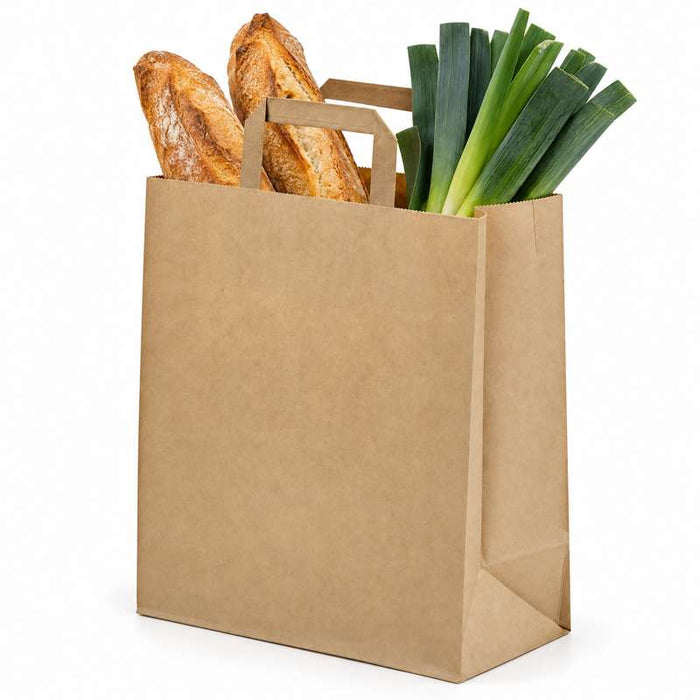 Sac cabas papier recyclé kraft brun 260x170mm H280mm-250Pcs