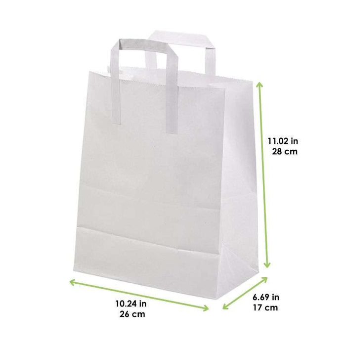 Sac cabas papier blanc recyclé 260x170mm H280mm-250Pcs