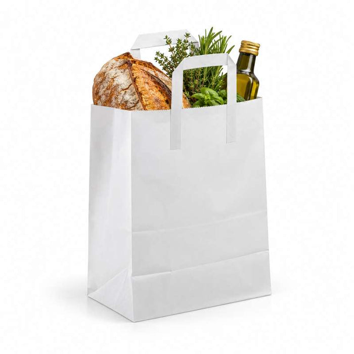 Sac cabas papier blanc recyclé 260x170mm H280mm-250Pcs