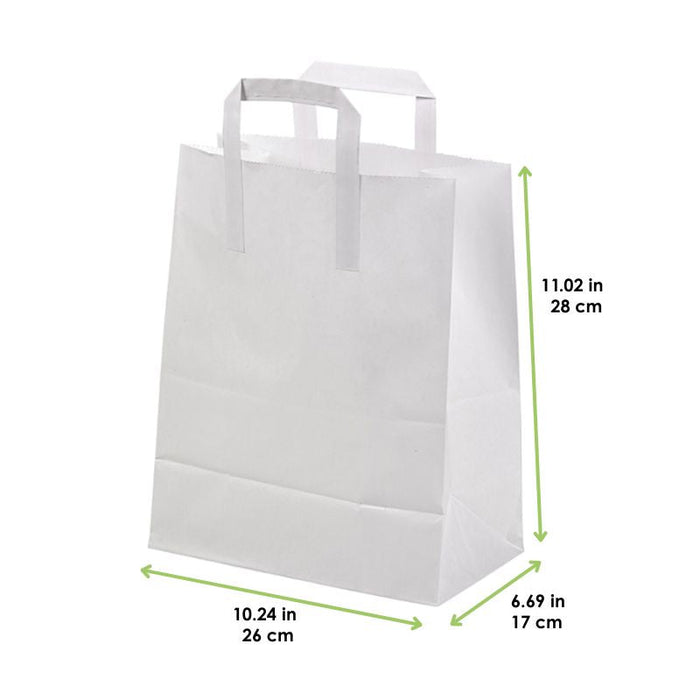 Sac cabas papier blanc recyclé 260x170mm H280mm-250Pcs