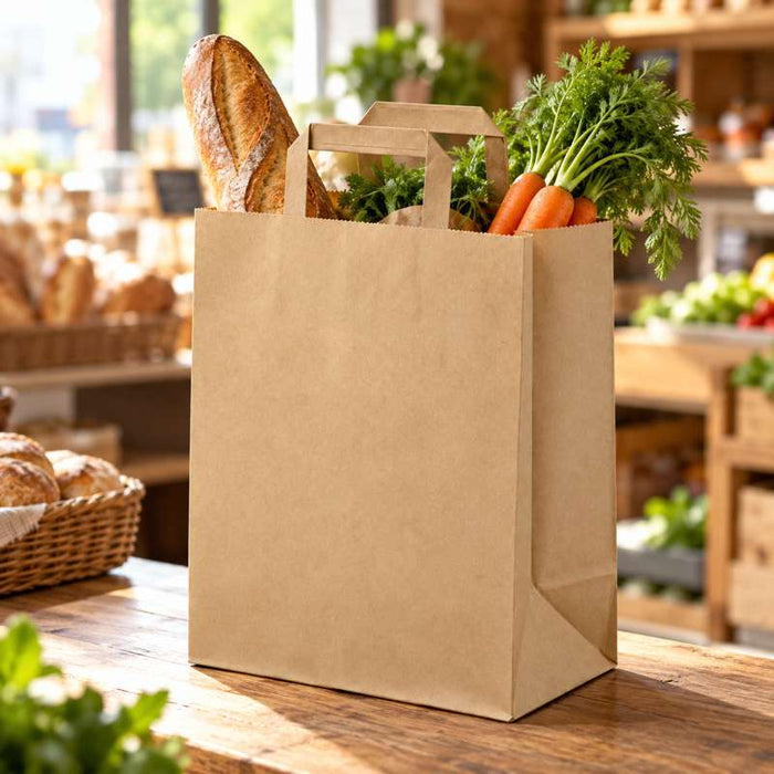 Sac cabas papier kraft brun recyclé 320x170mm H340mm-250Pcs