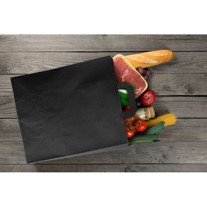Sac cabas papier recyclé kraft brun imprimé noir 200x100mm H280mm-250Pcs