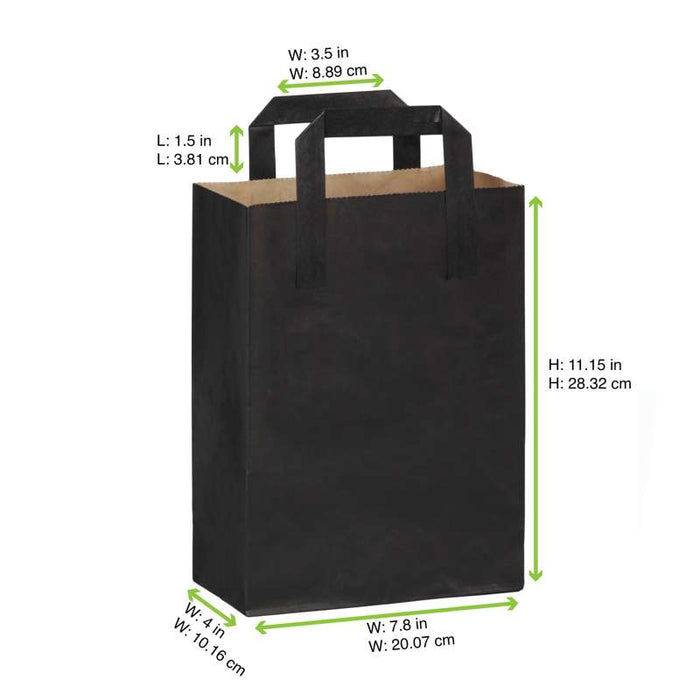 Sac cabas papier kraft brun recyclé imprimé noir 180x85mm H230mm-500Pcs