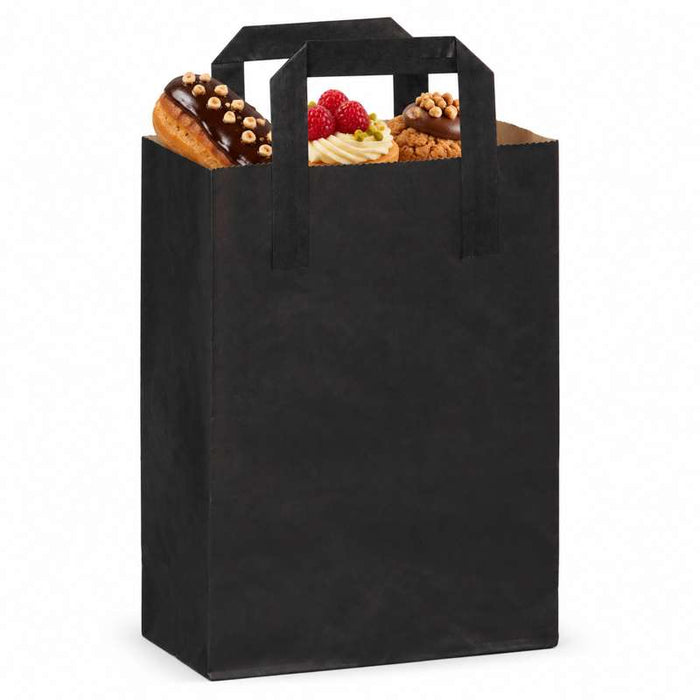 Sac cabas papier kraft brun recyclé imprimé noir 180x85mm H230mm-500Pcs