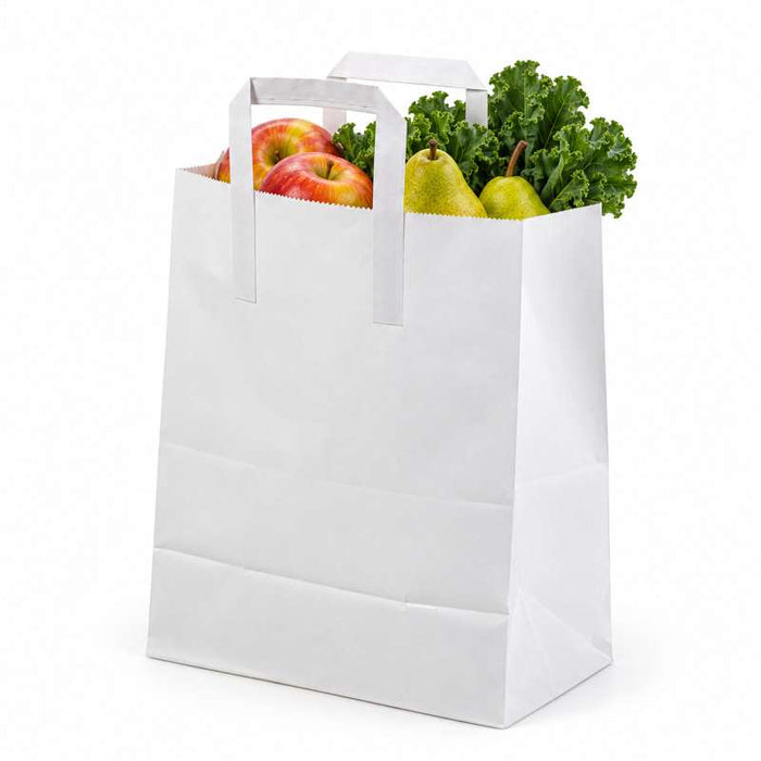 Sac cabas papier blanc  175x90mm H230mm-500Pcs