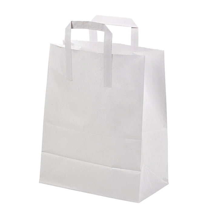 Sac cabas papier blanc recyclé 260x140mm H320mm-250Pcs