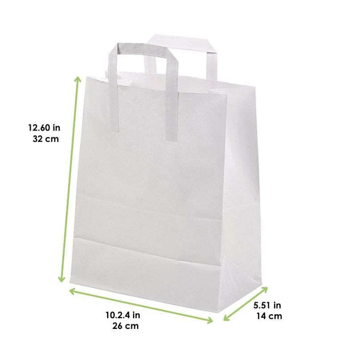 Sac cabas papier blanc recyclé 260x140mm H320mm-250Pcs