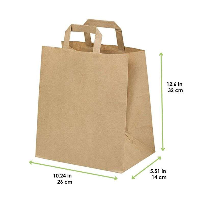 Sac cabas papier kraft brun recyclé 260x140mm H320mm-250Pcs