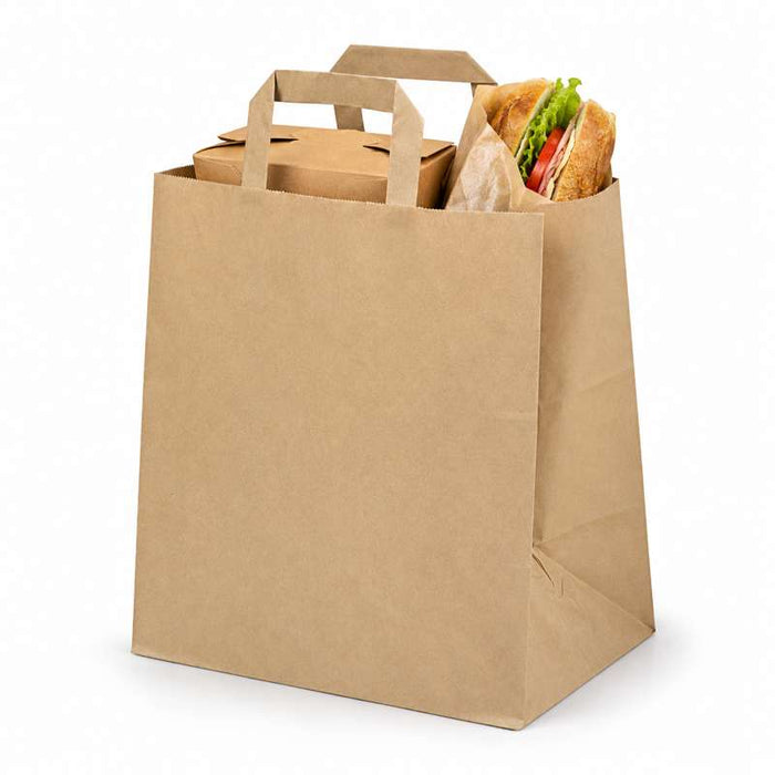 Sac cabas papier kraft brun recyclé 260x140mm H320mm-250Pcs