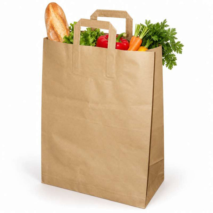Sac cabas papier kraft brun recyclé 320x160mm H440mm-250Pcs