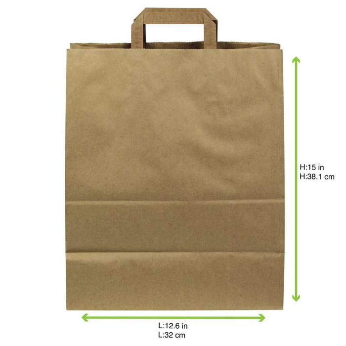 Sac cabas double-paroi papier kraft brun avec anses  320x170mm H380mm-250Pcs