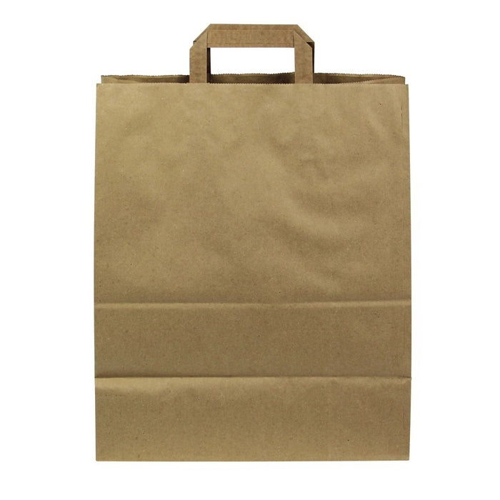 Sac cabas double-paroi papier kraft brun avec anses  320x170mm H380mm-250Pcs