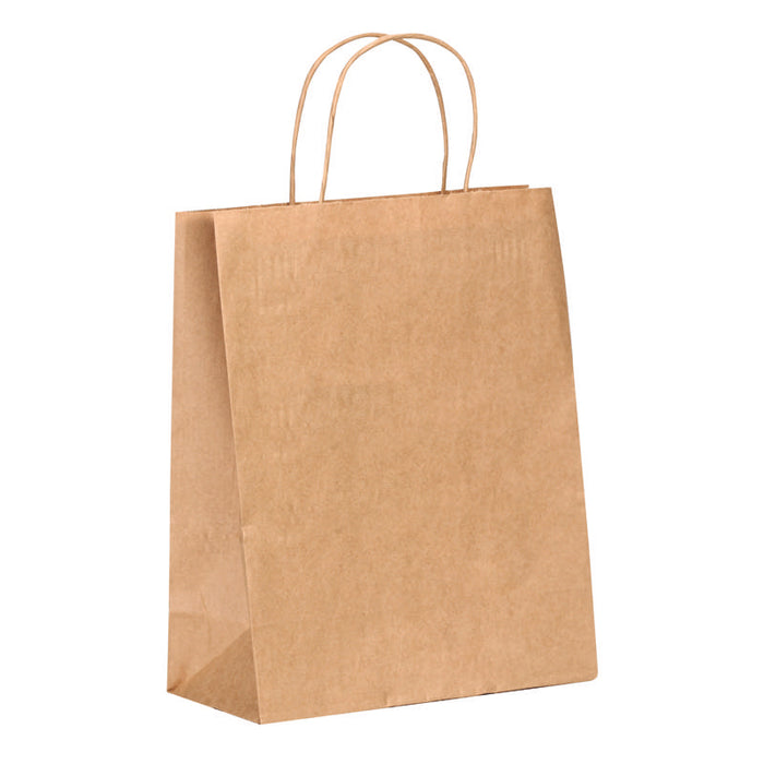 Sac cabas papier kraft brun poignées ficelles  220x100mm H290mm-250Pcs