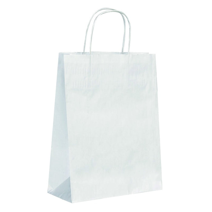 Sac cabas papier blanc poignées ficelles  220x100mm H290mm-250Pcs