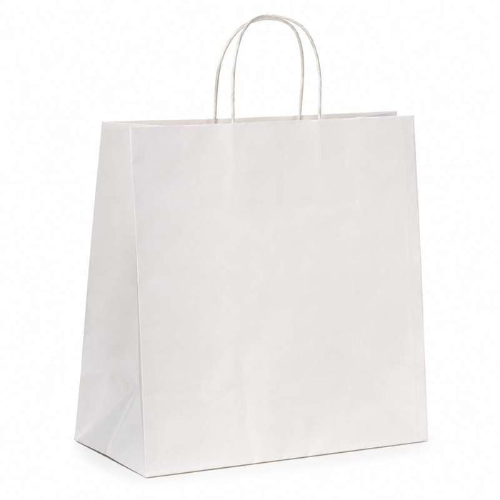Sac cabas papier blanc poignées ficelles  280x120mm H310mm-200Pcs
