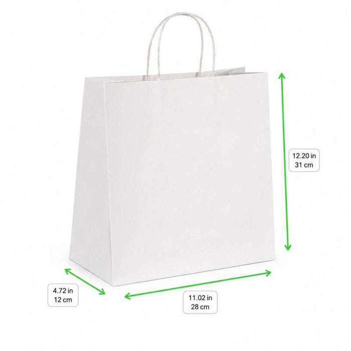 Sac cabas papier blanc poignées ficelles  280x120mm H310mm-200Pcs