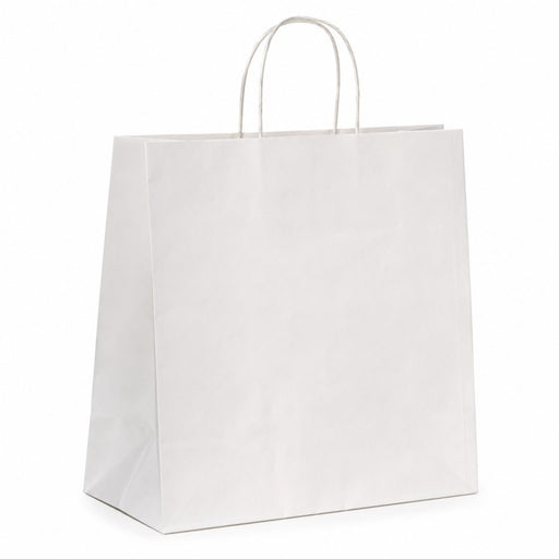Sac cabas papier blanc poignées ficelles  280x120mm H310mm-200Pcs