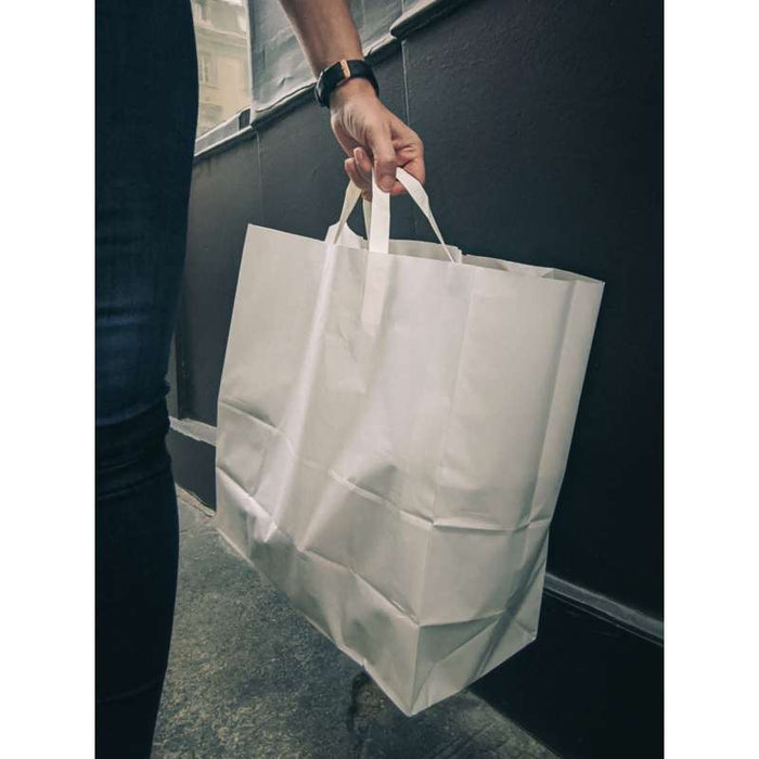 Sac cabas papier blanc  320x200mm H250mm-250Pcs