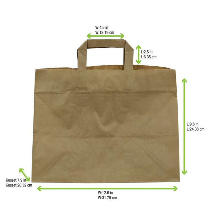 Sac cabas papier kraft brun recyclé 320x200mm H250mm-250Pcs