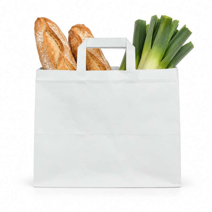 Sac cabas papier blanc  320x200mm H250mm-250Pcs