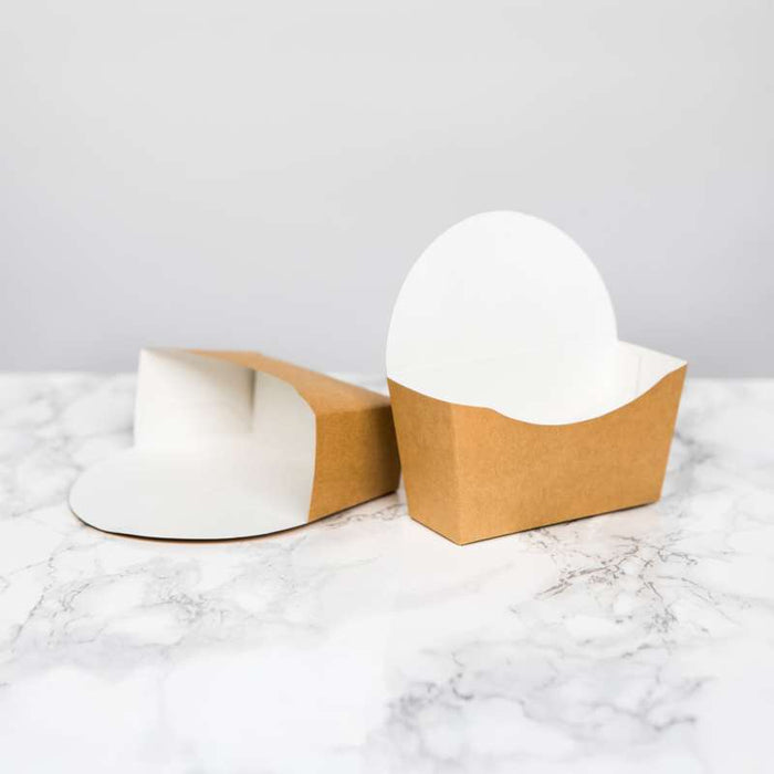 Emballage carton kraft pour bagel intérieur blanc  120x40mm H120mm - 1000Pcs