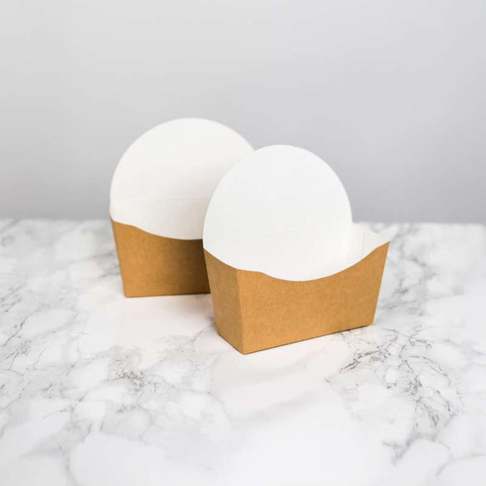 Emballage carton kraft pour bagel intérieur blanc  120x40mm H120mm - 1000Pcs