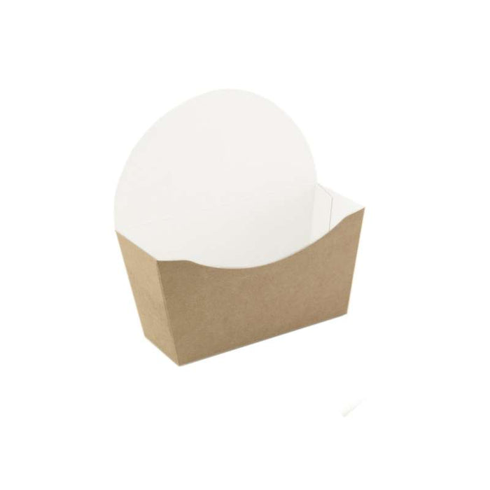Emballage carton kraft pour bagel intérieur blanc  120x40mm H120mm - 1000Pcs
