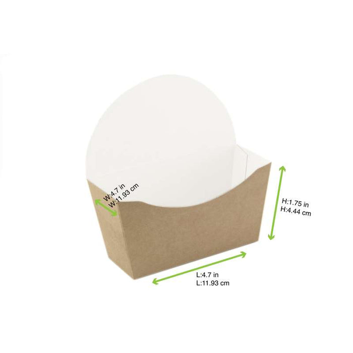 Emballage carton kraft pour bagel intérieur blanc  120x40mm H120mm - 1000Pcs