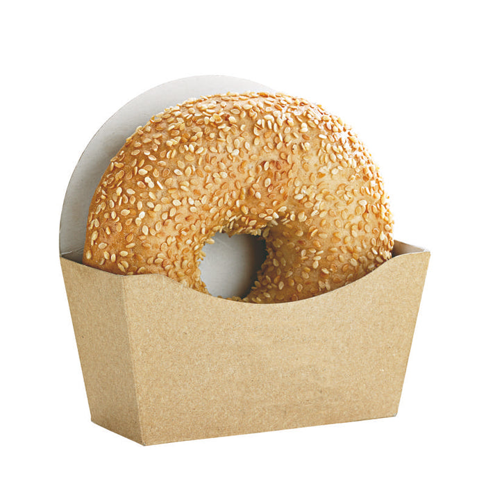 Emballage carton kraft pour bagel intérieur blanc  120x40mm H120mm - 1000Pcs