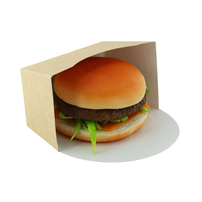 Emballage carton kraft pour burger intérieur blanc  135x60mm H130mm-200Pcs