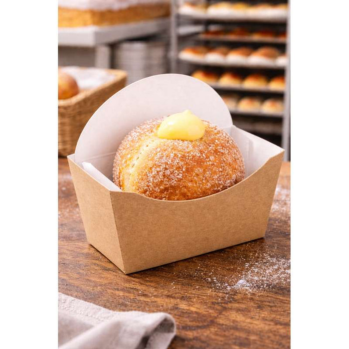 Emballage carton kraft pour burger intérieur blanc  135x60mm H130mm-200Pcs