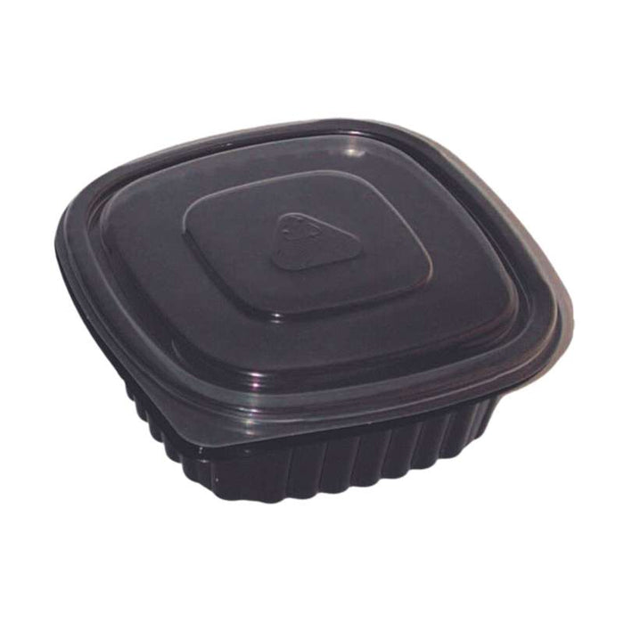 Barquette carrée noire pour plat chaud à réchauffer 137x137mm H45mm 400ml - 500Pcs