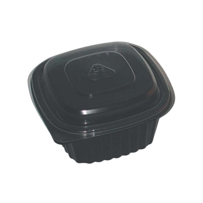 Cassolette carrée noire en polypropylène pour plat individuel 137x137mm H60mm 500ml - 900Pcs