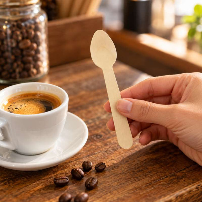 Cuillère à café en bois 110mm - 3000Pcs