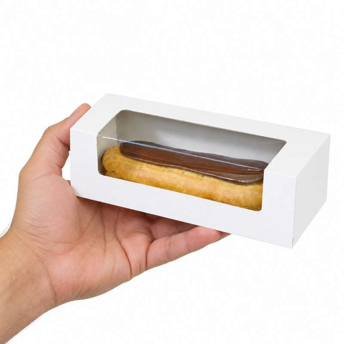 Boite carton à fenêtre pour éclair ou macaron  150x60mm H50mm-250Pcs