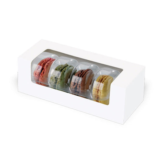 Boite carton à fenêtre pour éclair ou macaron  150x60mm H50mm-250Pcs