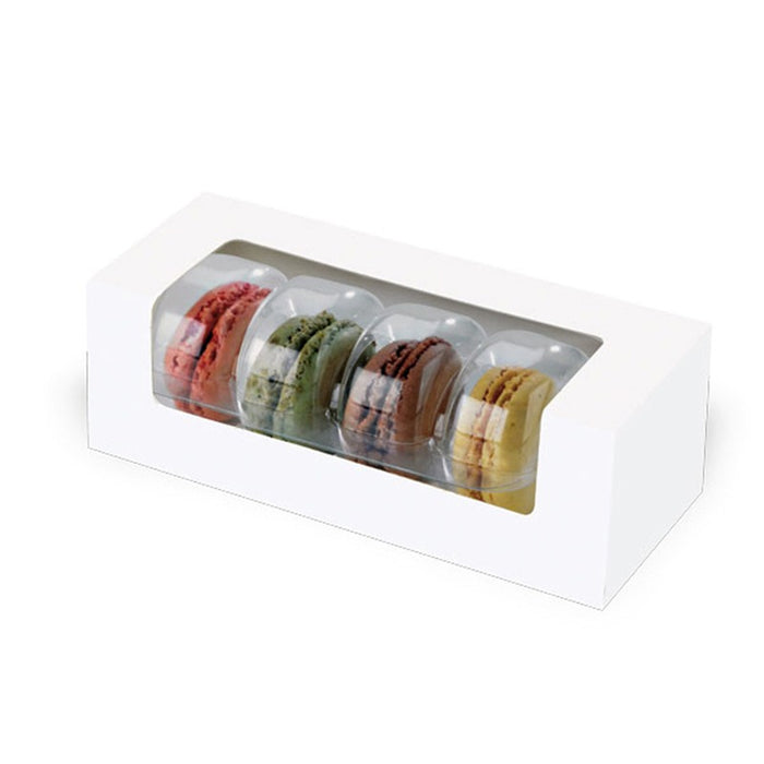 Boite carton à fenêtre pour éclair ou macaron  150x60mm H50mm-250Pcs