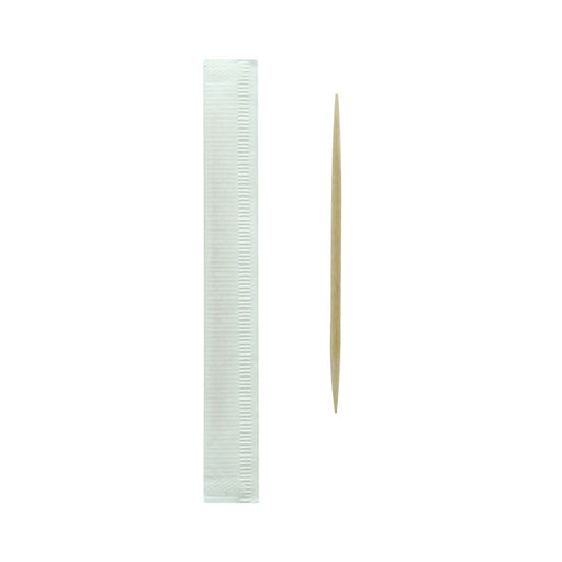 Cure dents en bois emballé individuellement   H65mm - 1000Pcs