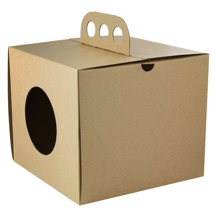 Boîte repas haute en carton kraft brun "Coup de poing" 176x176mm H150mm - 100Pcs