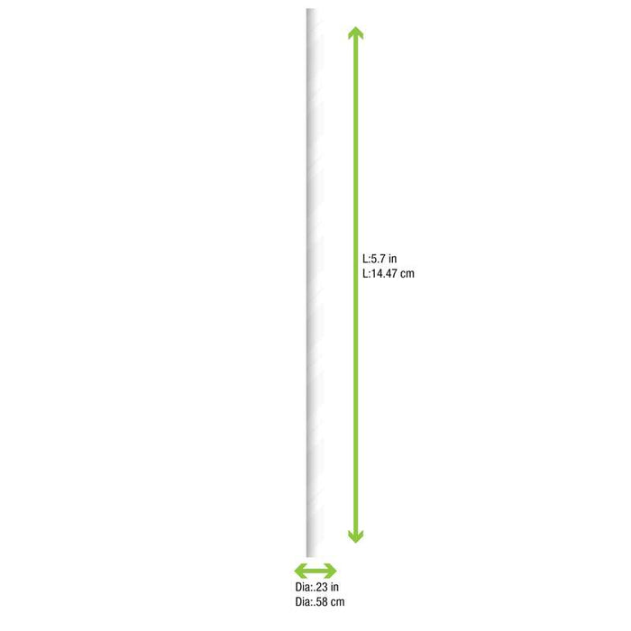 Paille à cocktail en papier blanc  H145mm-3000Pcs